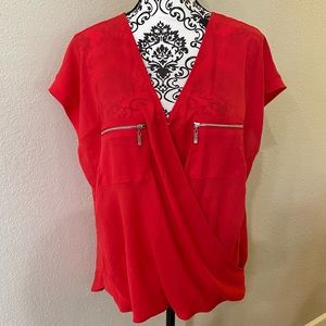 GUESS chiffon hi-lo top